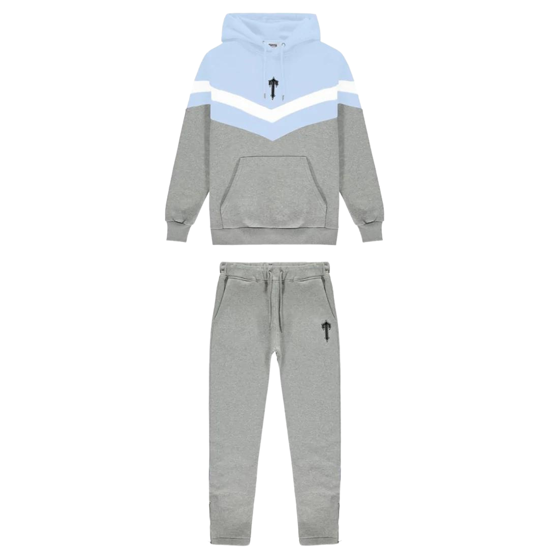TS Light Blue & Grey V-Striped Tracksuit