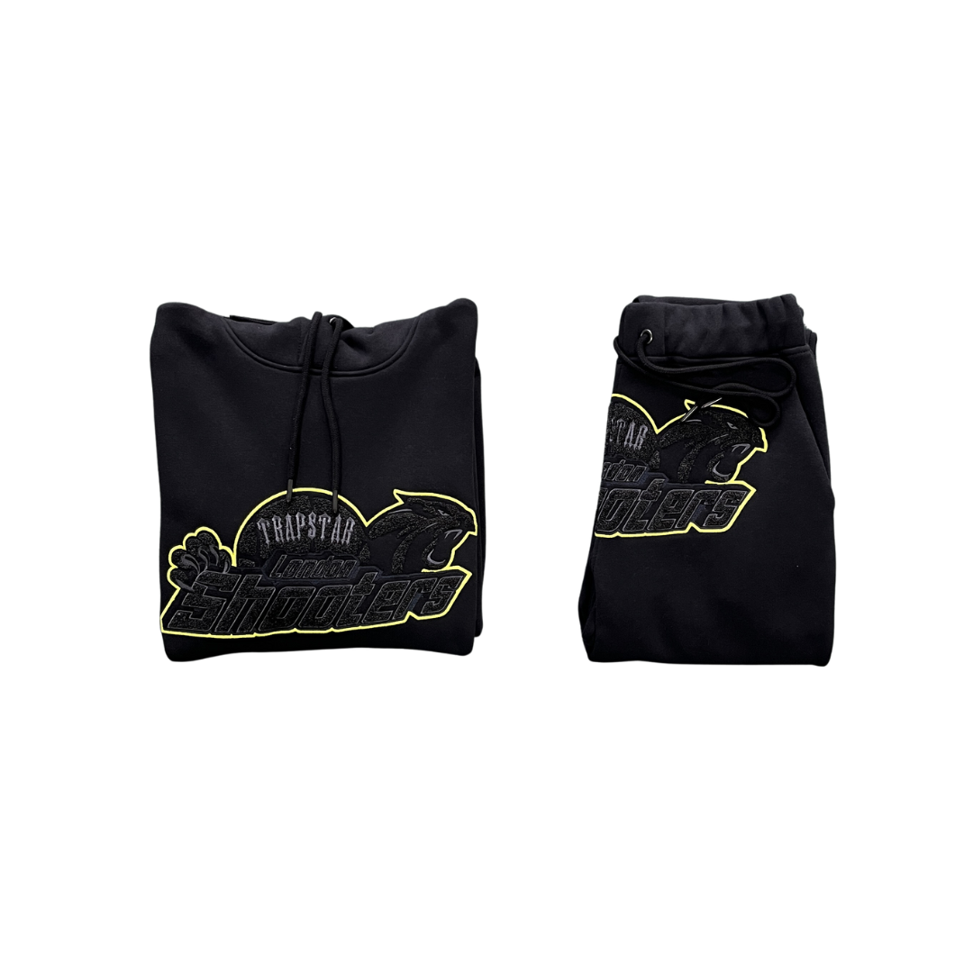 TS London Shooters Hooded Tracksuit - Black/Lime