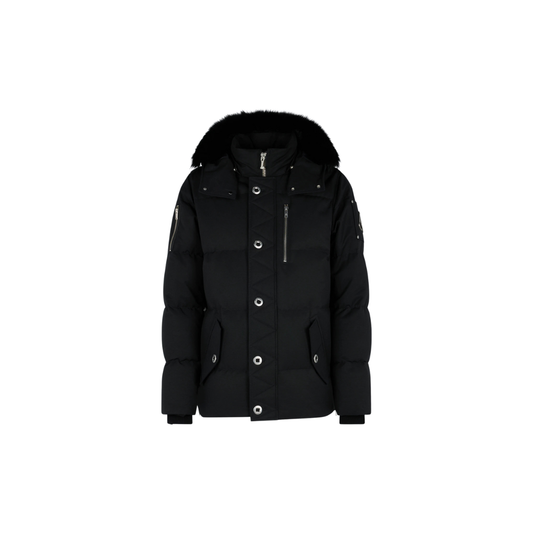 Moose Knuckles Black 3Q Parka - Black fur