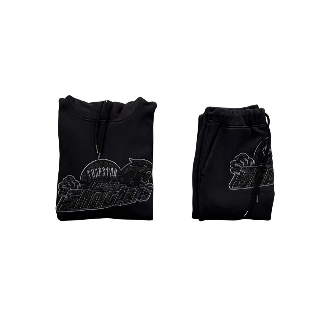 TS London Shooters Hooded Tracksuit - Black Monochrome