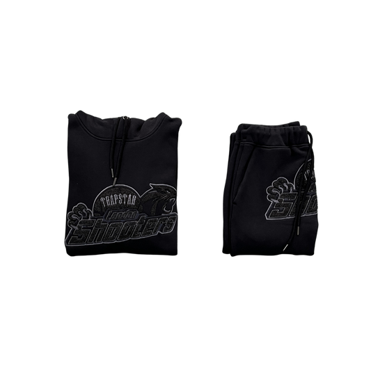 TS London Shooters Hooded Tracksuit - Black Monochrome