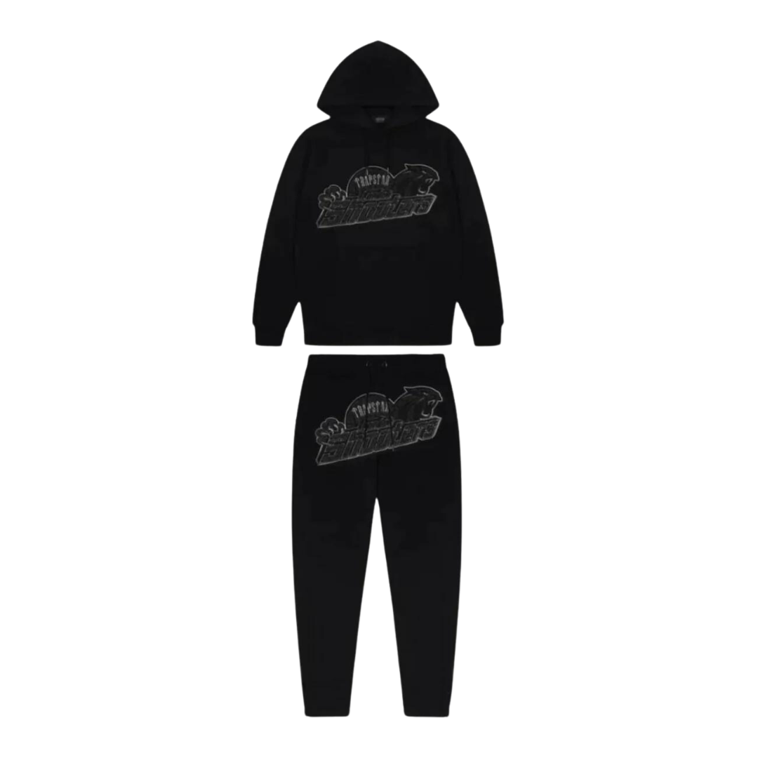 TS London Shooters Hooded Tracksuit - Black Monochrome