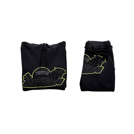 TS London Shooters Hooded Tracksuit - Black/Lime